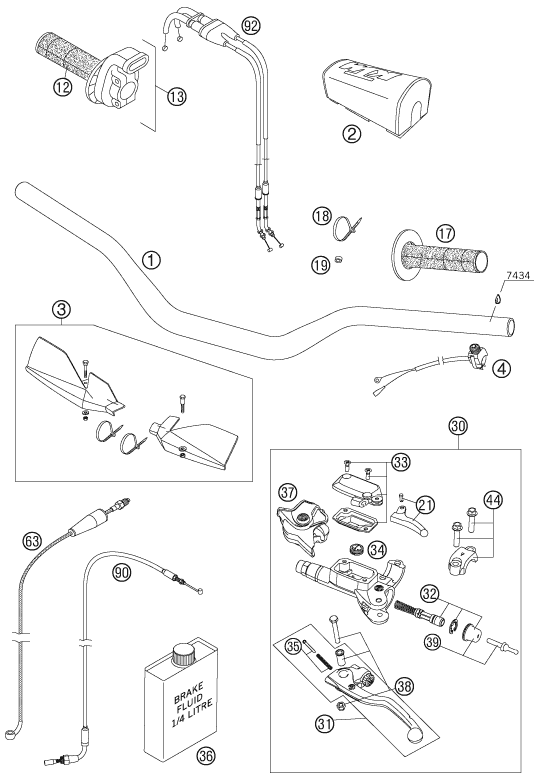 GUIDON ARMATURES POUR 250 SXS F 2007 EU