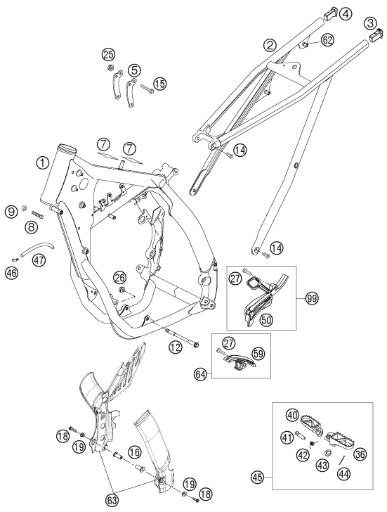 CADRE POUR 250 SXS-F 2007 (EU)