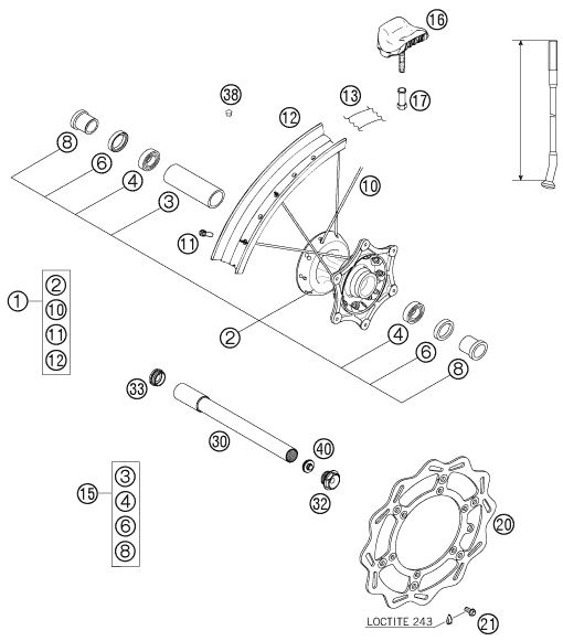 ROUE AVANT POUR 125 SXS 2007 EU