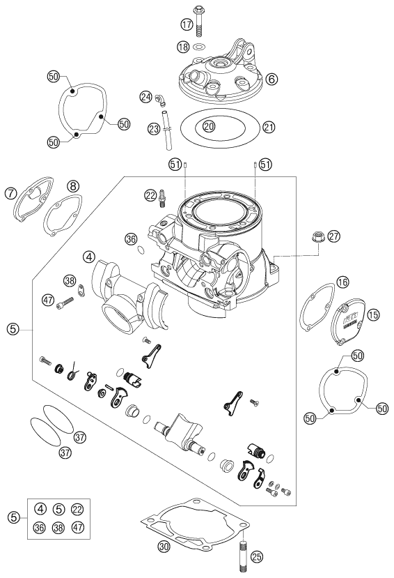 CYLINDRE CULASSE POUR 250 SXS 2007 (EU)