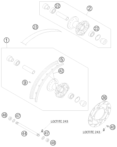 ROUE AVANT POUR 50 SX EU