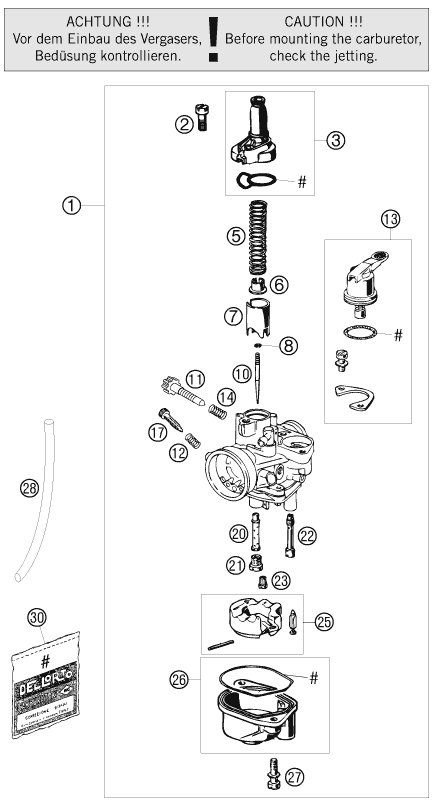 CARBURATEUR POUR 50 MINI ADVENTURE 2008 EU