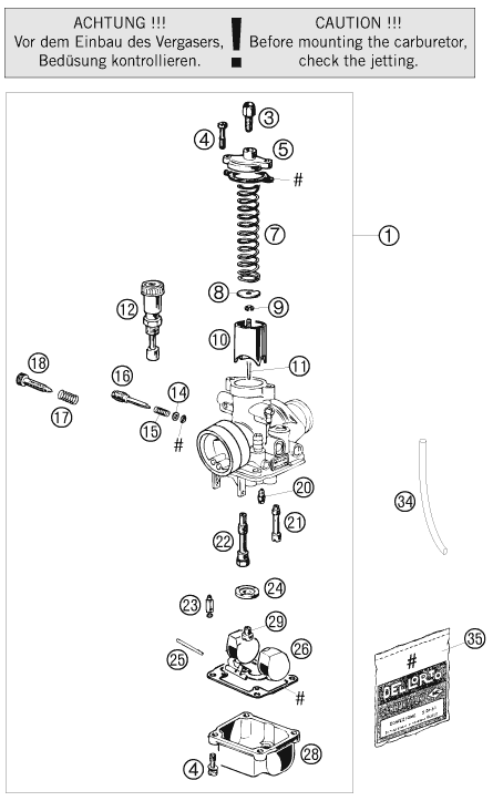 CARBURATEUR POUR 50 SX 2008 EU