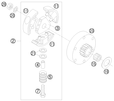 EMBRAYAGE POUR 50 SX 2008 EU