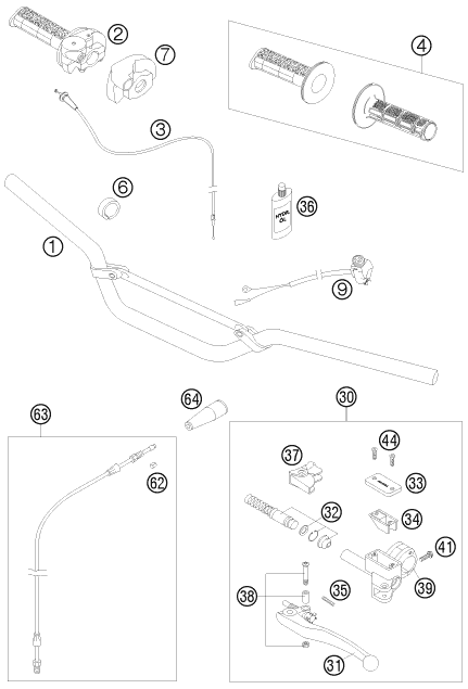 GUIDON ARMATURES POUR 65 SX 2008 EU