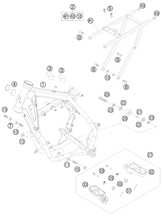 CADRE POUR 65 SX 2008 (EU)