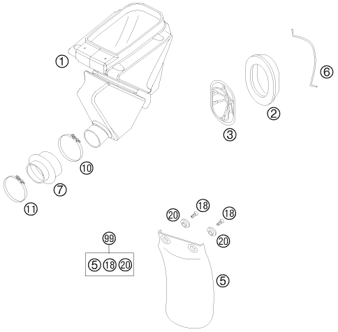 FILTRE A AIR POUR 65 SX 2008 EU