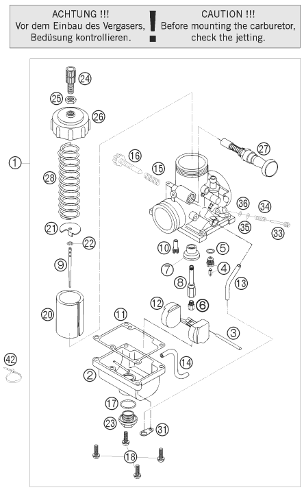 CARBURATEUR POUR 65 SX (EU)