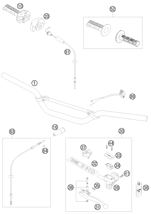 GUIDON ARMATURES POUR 85 SX 17/14 2008 (EU)