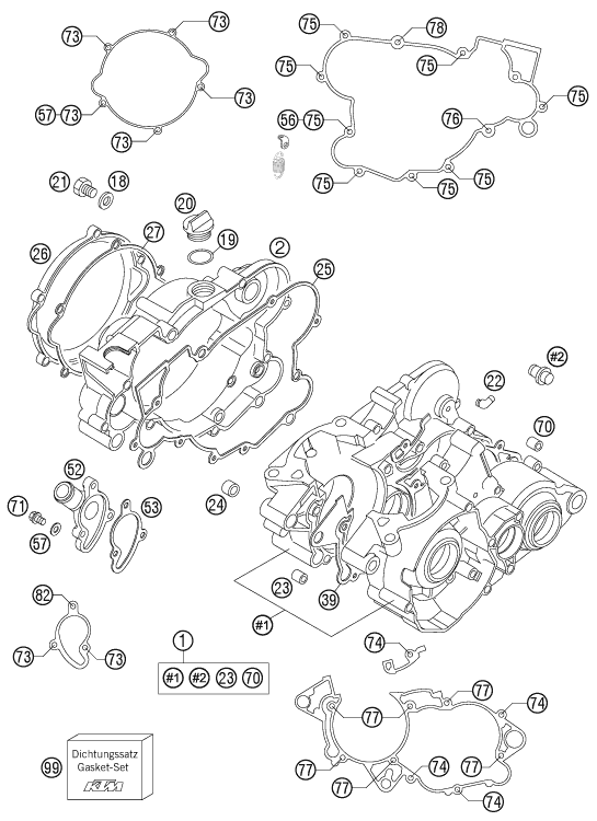 CARTER MOTEUR POUR 85 SX 17/14 2008 (EU)