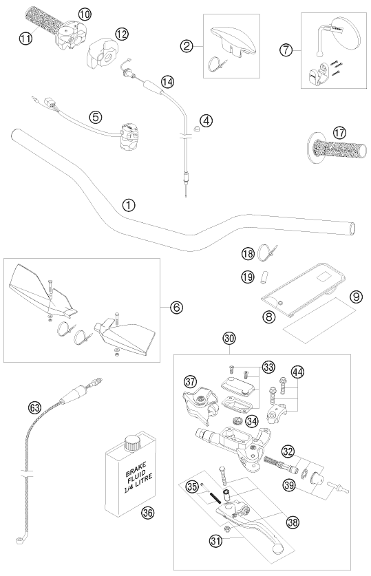 GUIDON ARMATURES POUR 250 EXC SIX-DAYS 2008 (EU)