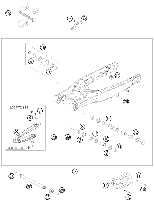 BRAS OSCILLANT POUR 125 SX (EU)