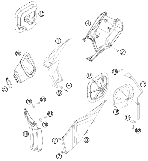 FILTRE A AIR POUR 125 EXC (EU)