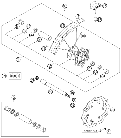 ROUE AVANT POUR 125 SX (EU)