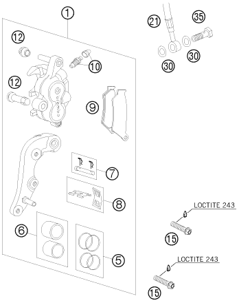 ETRIER DE FREIN AVANT POUR 125 SXS 2008 (EU)