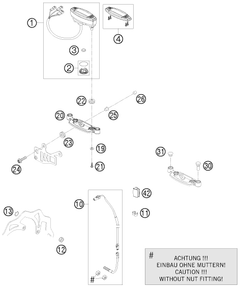 INSTRUMENTS SYSTEME DE VERROUILLAGE POUR 125 EXC SIX-DAYS 2008 (EU)