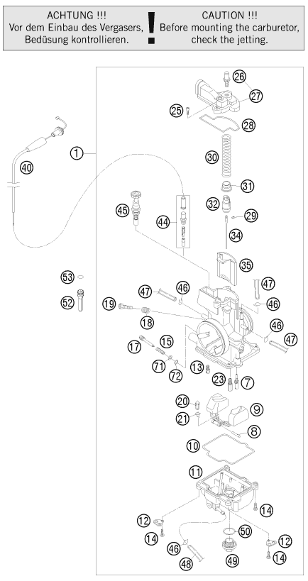 CARBURATEUR POUR 300 EXC 2011 (EU)