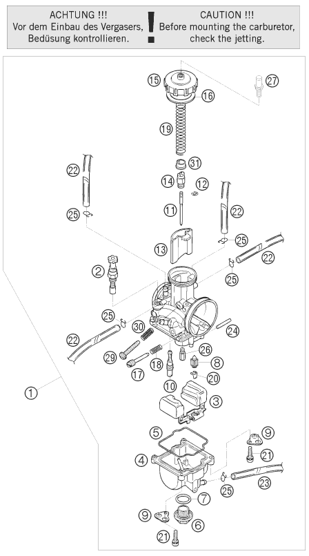 CARBURATEUR POUR 125 SX (EU)