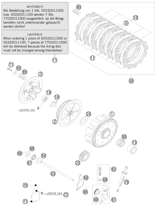 EMBRAYAGE POUR 125 EXC (EU)