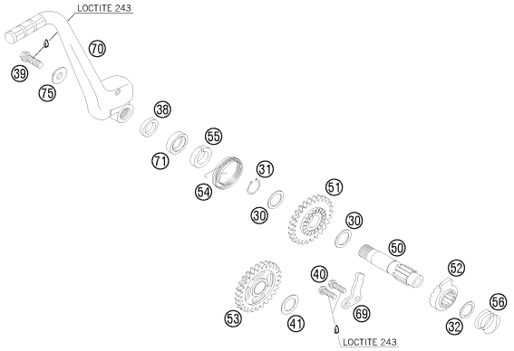 DEMARREUR KICK POUR 125 SX 2014 EU