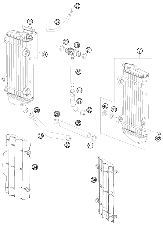 SYSTEME DE REFROIDISSEMENT POUR 125 SX EU