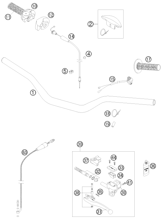 GUIDON ARMATURES POUR 125 SX (EU)