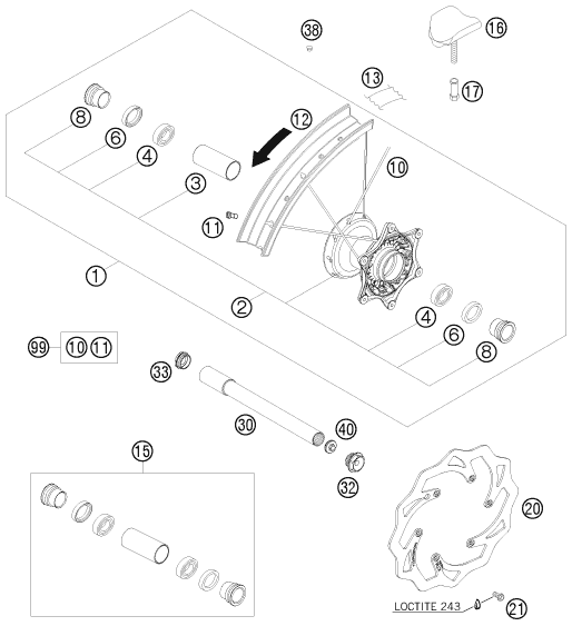 ROUE AVANT POUR 250 EXC-F 2009 (EU)