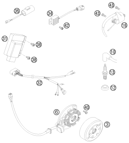 SYSTEME DE ALLUMAGE POUR 200 EXC 2012 EU