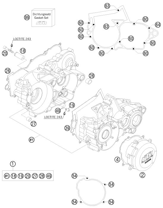 CARTER MOTEUR POUR 250 SX 2008 EU