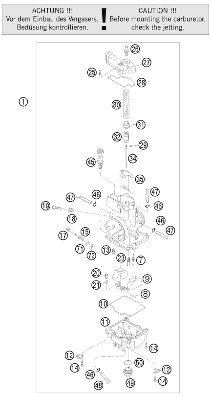 CARBURATEUR POUR 250 SX 2008 (EU)