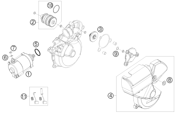 DEMARREUR ELECTRIQUE POUR 250 EXC 2012 (EU)