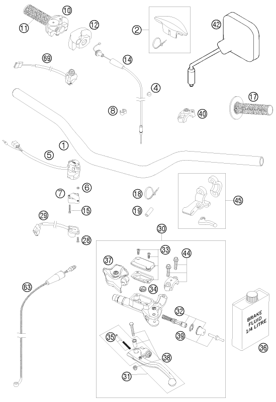 GUIDON ARMATURES POUR 300 EXC E 2008 EU