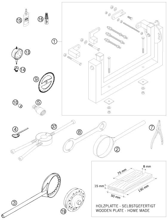 OUTILS SPECIAUX MOTEUR POUR 300 EXC 2009 (EU)