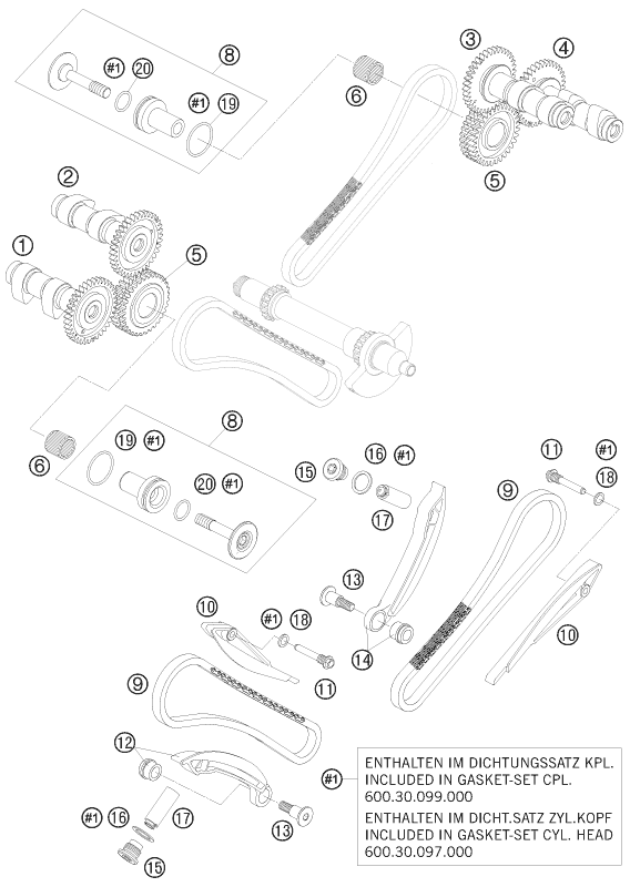 COMMANDE DE DISTRIBUTION POUR 990 ADVENTURE BLACK ABS 2008 (AU/GB)