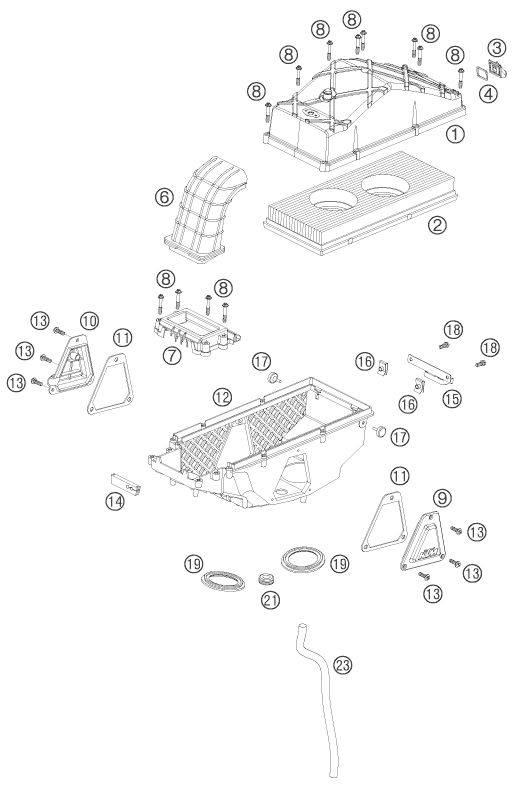 FILTRE A AIR POUR 990 ADVENTURE BLACK ABS 2008 AUGB