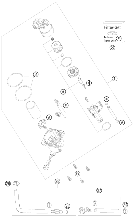 POMPE A ESSENCE POUR 990 ADVENTURE BLACK ABS 2008 EU