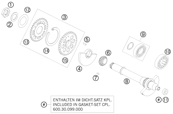 ARBRE DEQUILIBRAGE POUR 990 SUPER DUKE R 2008 (EU)