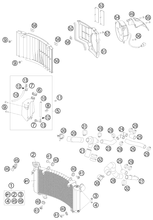 SYSTEME DE REFROIDISSEMENT POUR 990 ADVENTURE BLACK ABS 2008 (AU/GB)