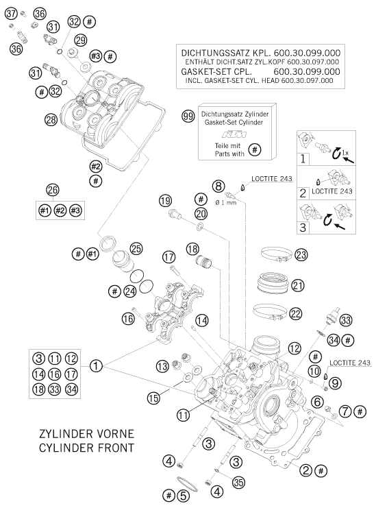 CULASSE AVANT POUR 990 ADVENTURE WHITE ABS 10 EU