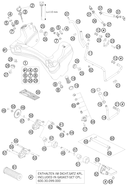 SYSTEME DE LUBRIFICATION POUR 990 ADVENTURE BLACK ABS 2008 AUGB