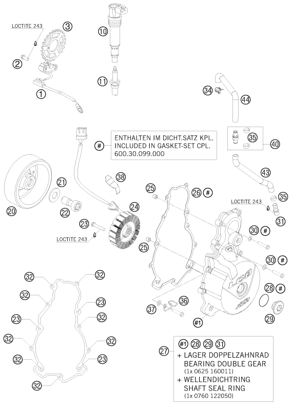 SYSTEME DE ALLUMAGE POUR 990 ADVENTURE ORANGE ABS 09 AUGB