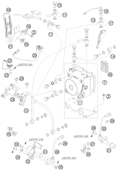 SYSTEME ANTIBLOCAGE POUR 990 ADVENTURE BLACK ABS 2008 (AU/GB)