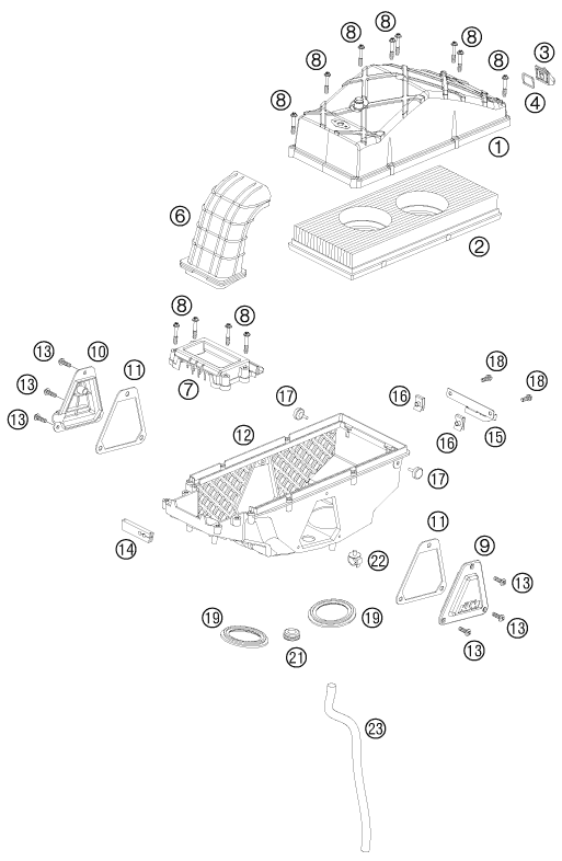 FILTRE A AIR POUR 990 SUPER DUKE BLACK 2009 EU