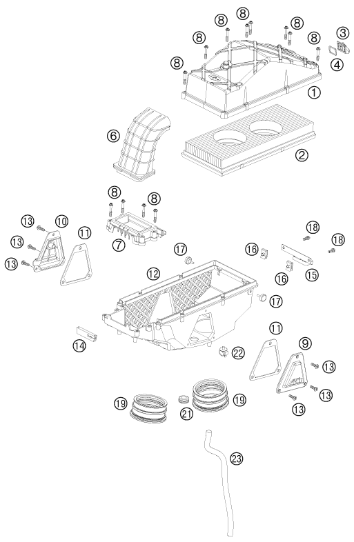 FILTRE A AIR POUR 990 SUPER DUKE R 2008 (AU/GB)