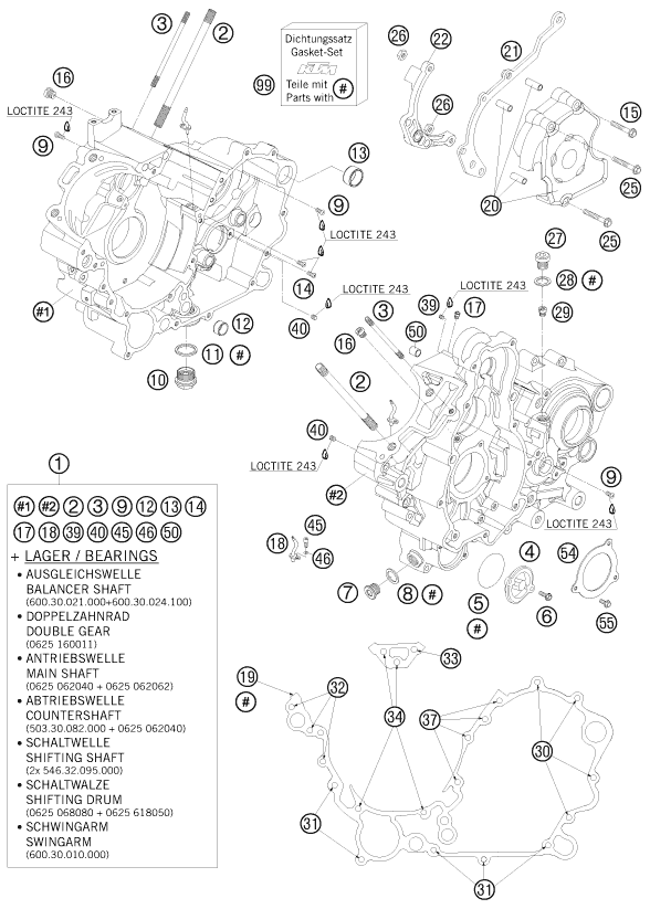 CARTER MOTEUR POUR 990 SUPERMOTO BLACK 2009 EU