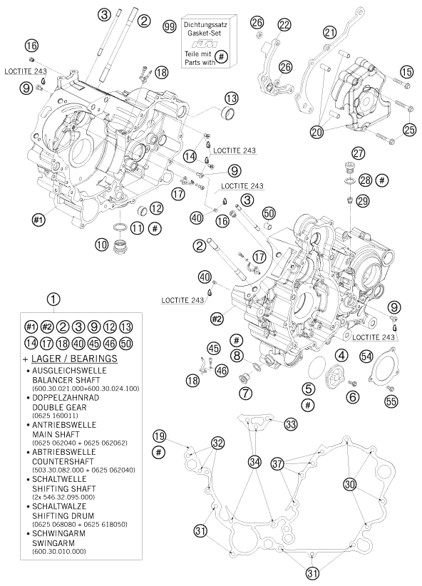 CARTER MOTEUR POUR 990 SUPER DUKE R 2008 (AU/GB)