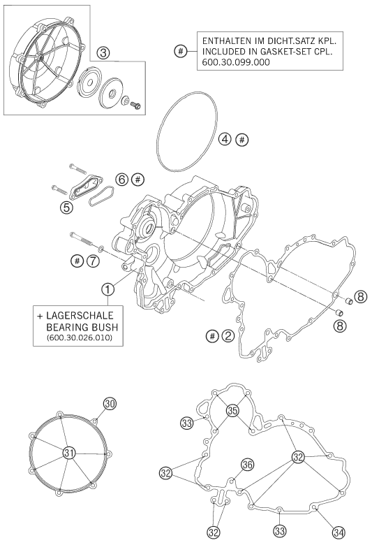 COUVERCLE DEMBRAYAGE POUR 990 ADVENTURE R 2010 AUGB