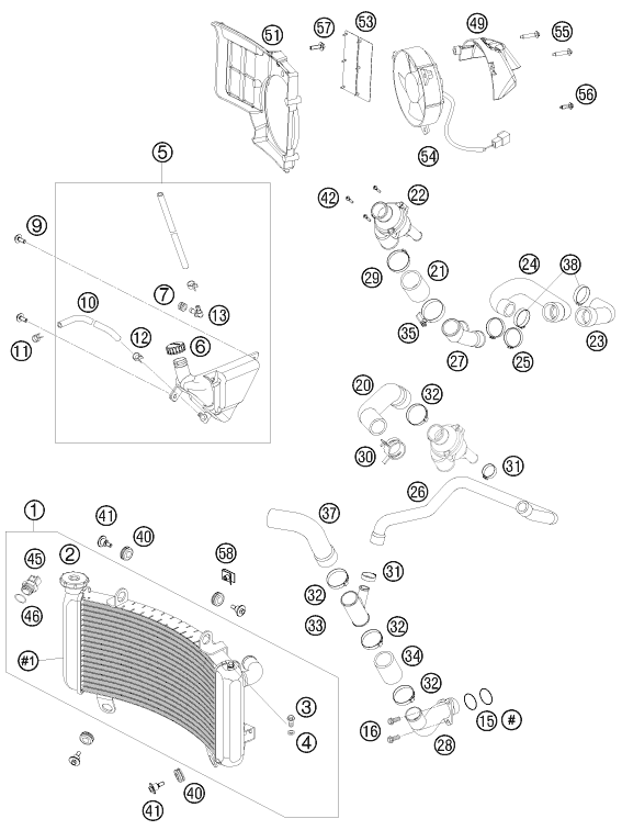 SYSTEME DE REFROIDISSEMENT POUR 990 SUPER DUKE R 2008 (AU/GB)