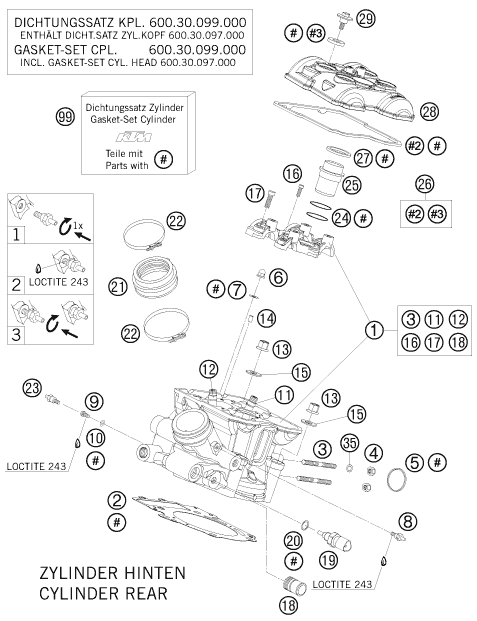 CULASSE ARRIERE POUR 990 SUPER DUKE R 2009 (EU)