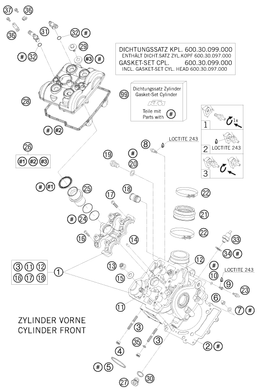 CULASSE AVANT POUR 990 SUPER DUKE R 2008 (AU/GB)